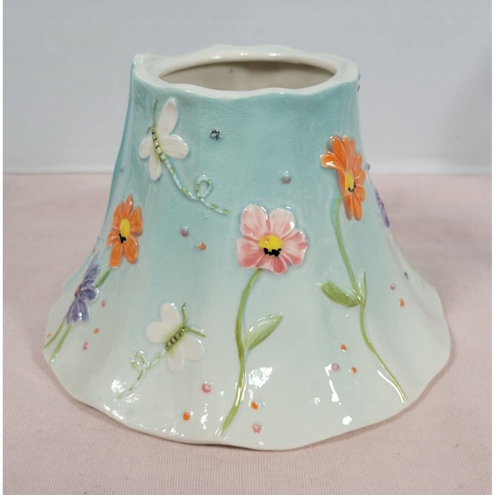Yankee Candle Large Jar Shade Topper Blue 3D Dragonflies Floral Cottagecore - Picture 5 of 9